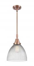 Innovations Lighting 447-1S-AC-G222 - Seneca Falls - 1 Light - 10 inch - Antique Copper - Mini Pendant