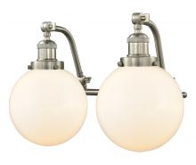 Innovations Lighting 515-2W-SN-G201-8-LED - Beacon - 2 Light - 18 inch - Brushed Satin Nickel - Bath Vanity Light