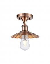 Innovations Lighting 516-1C-AC-M17-AC - Scallop - 1 Light - 8 inch - Antique Copper - Semi-Flush Mount