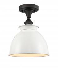 Innovations Lighting 516-1C-OB-M14-W - Adirondack - 1 Light - 8 inch - Oil Rubbed Bronze - Semi-Flush Mount