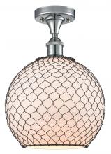 Innovations Lighting 516-1C-PC-G121-10CBK - Farmhouse Chicken Wire - 1 Light - 10 inch - Polished Chrome - Semi-Flush Mount