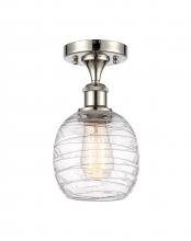 Innovations Lighting 516-1C-PN-G1013 - Belfast - 1 Light - 6 inch - Polished Nickel - Semi-Flush Mount