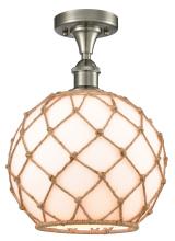 Innovations Lighting 516-1C-SN-G121-10RB - Farmhouse Rope - 1 Light - 10 inch - Brushed Satin Nickel - Semi-Flush Mount