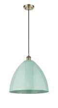 Innovations Lighting 516-1P-AB-MBD-16-SF-LED - Plymouth - 1 Light - 16 inch - Antique Brass - Cord hung - Mini Pendant