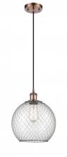 Innovations Lighting 516-1P-AC-G122-10CBK - Farmhouse Chicken Wire - 1 Light - 10 inch - Antique Copper - Cord hung - Mini Pendant