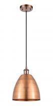 Innovations Lighting 516-1P-AC-MBD-9-AC-LED - Bristol - 1 Light - 9 inch - Antique Copper - Cord hung - Mini Pendant