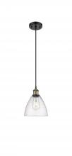 Innovations Lighting 516-1P-BAB-GBD-754-LED - Bristol - 1 Light - 8 inch - Black Antique Brass - Cord hung - Mini Pendant