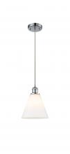 Innovations Lighting 516-1P-PC-GBC-81 - Berkshire - 1 Light - 8 inch - Polished Chrome - Cord hung - Mini Pendant