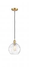 Innovations Lighting 516-1P-SG-G1215-8 - Athens Water Glass - 1 Light - 8 inch - Satin Gold - Cord hung - Mini Pendant