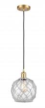 Innovations Lighting 516-1P-SG-G122-8RW-LED - Farmhouse Rope - 1 Light - 8 inch - Satin Gold - Cord hung - Mini Pendant