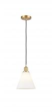 Innovations Lighting 516-1P-SG-GBC-81-LED - Berkshire - 1 Light - 8 inch - Satin Gold - Cord hung - Mini Pendant