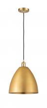 Innovations Lighting 516-1P-SG-MBD-12-SG - Bristol - 1 Light - 12 inch - Satin Gold - Cord hung - Mini Pendant