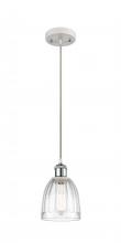 Innovations Lighting 516-1P-WPC-G442-LED - Brookfield - 1 Light - 6 inch - White Polished Chrome - Cord hung - Mini Pendant