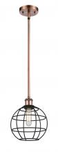 Innovations Lighting 516-1S-AC-CE-8-BK - Lake Placid - 1 Light - 8 inch - Antique Copper - Mini Pendant