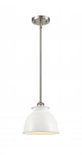 Innovations Lighting 516-1S-SN-M14-W-LED - Adirondack - 1 Light - 8 inch - Brushed Satin Nickel - Mini Pendant