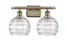  516-2W-AB-G1213-8 - Athens Deco Swirl - 2 Light - 18 inch - Antique Brass - Bath Vanity Light