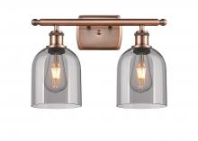  516-2W-AC-G558-6SM - Bella - 2 Light - 16 inch - Antique Copper - Bath Vanity Light