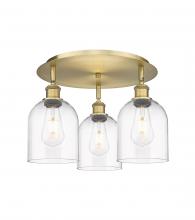  516-3C-BB-G558-6CL - Bella - 3 Light - 17 inch - Brushed Brass - Flush Mount