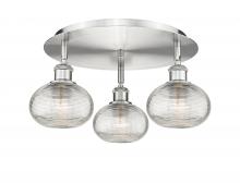 Innovations Lighting 516-3C-SN-G555-6CL - Ithaca - 3 Light - 18 inch - Satin Nickel - Flush Mount