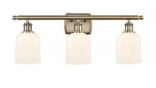  516-3W-AB-G559-5GWH - Bridal Veil - 3 Light - 25 inch - Antique Brass - Bath Vanity Light