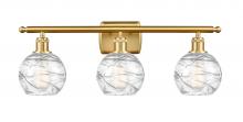  516-3W-SG-G1213-6 - Athens Deco Swirl - 3 Light - 26 inch - Satin Gold - Bath Vanity Light