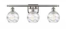  516-3W-SN-G1213-6 - Athens Deco Swirl - 3 Light - 26 inch - Brushed Satin Nickel - Bath Vanity Light