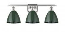 Innovations Lighting 516-3W-SN-MBD-75-GR-LED - Plymouth - 3 Light - 28 inch - Brushed Satin Nickel - Bath Vanity Light