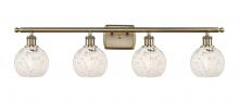 Innovations Lighting 516-4W-AB-G1216-6WM - White Mouchette - 4 Light - 36 inch - Antique Brass - Bath Vanity Light