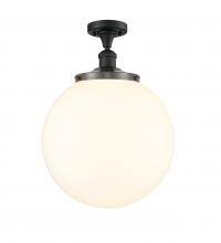  517-1CH-BK-G201-14 - Beacon - 1 Light - 14 inch - Matte Black - Semi-Flush Mount