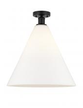 Innovations Lighting 616-1F-BK-GBC-161 - Berkshire - 1 Light - 16 inch - Matte Black - Semi-Flush Mount