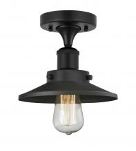 Innovations Lighting 616-1F-BK-M6-BK - Railroad - 1 Light - 8 inch - Matte Black - Semi-Flush Mount