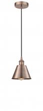 Innovations Lighting 616-1P-AC-M8-AC - Edison - 1 Light - 7 inch - Antique Copper - Mini Pendant