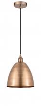 Innovations Lighting 616-1P-AC-MBD-9-AC-LED - Bristol - 1 Light - 9 inch - Antique Copper - Cord hung - Mini Pendant