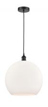 Innovations Lighting 616-1P-BK-G121-14 - Athens - 1 Light - 14 inch - Matte Black - Cord hung - Pendant