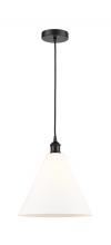 Innovations Lighting 616-1P-BK-GBC-121 - Berkshire - 1 Light - 12 inch - Matte Black - Cord hung - Mini Pendant