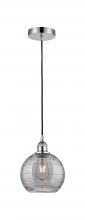 Innovations Lighting 616-1P-PC-G1213-8SM - Athens Deco Swirl - 1 Light - 8 inch - Polished Chrome - Cord hung - Mini Pendant