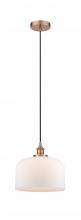 Innovations Lighting 616-1PH-AC-G71-L - Bell - 1 Light - 12 inch - Antique Copper - Cord hung - Mini Pendant