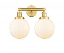  616-2W-SG-G201-8 - Beacon - 2 Light - 17 inch - Satin Gold - Bath Vanity Light