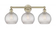  616-3W-AB-G122C-8CL - Athens - 3 Light - 26 inch - Antique Brass - Bath Vanity Light