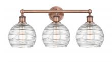  616-3W-AC-G1213-8 - Athens Deco Swirl - 3 Light - 26 inch - Antique Copper - Bath Vanity Light