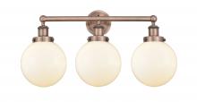  616-3W-AC-G201-8 - Beacon - 3 Light - 26 inch - Antique Copper - Bath Vanity Light