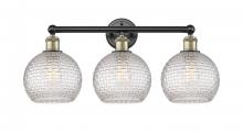  616-3W-BAB-G122C-8CL - Athens - 3 Light - 26 inch - Black Antique Brass - Bath Vanity Light