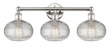 Innovations Lighting 616-3W-PN-G555-8CL - Ithaca - 3 Light - 26 inch - Polished Nickel - Bath Vanity Light