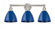  616-3W-SN-MBD-75-BL - Plymouth - 3 Light - 26 inch - Satin Nickel - Bath Vanity Light