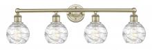  616-4W-AB-G1213-6 - Athens Deco Swirl - 4 Light - 33 inch - Antique Brass - Bath Vanity Light