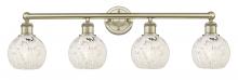 Innovations Lighting 616-4W-AB-G1216-6WM - White Mouchette - 4 Light - 33 inch - Antique Brass - Bath Vanity Light