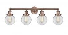 Innovations Lighting 616-4W-AC-G202-6 - Beacon - 4 Light - 33 inch - Antique Copper - Bath Vanity Light