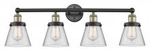  616-4W-BAB-G62 - Cone - 4 Light - 33 inch - Black Antique Brass - Bath Vanity Light