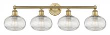 Innovations Lighting 616-4W-BB-G555-8CL - Ithaca - 4 Light - 35 inch - Brushed Brass - Bath Vanity Light