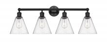  616-4W-BK-GBC-84 - Berkshire - 4 Light - 35 inch - Matte Black - Bath Vanity Light